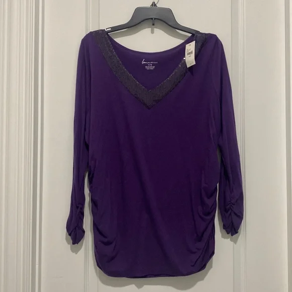 Lane Bryant Tops Womens Lane Bryant V Neck Embellished Tshirt